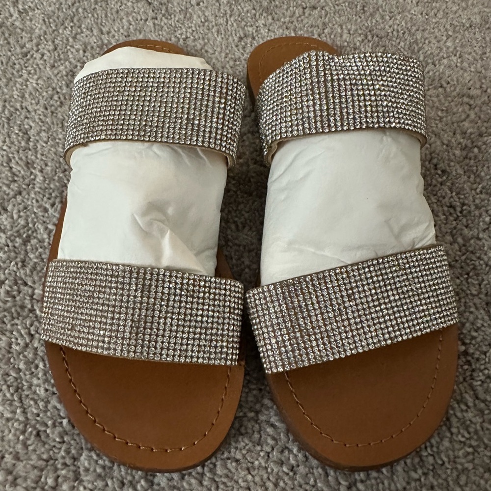 Steve Madden crystal embellished flats, 7.5, worn 1x